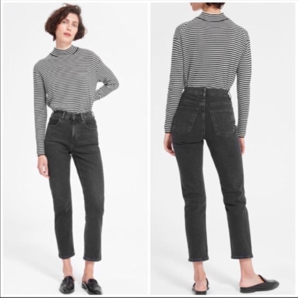 Everlane high rise straight ankle jeans